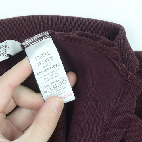 Next Men's Brown Long Sleeve 3XL Regular Fit Polo Shirt