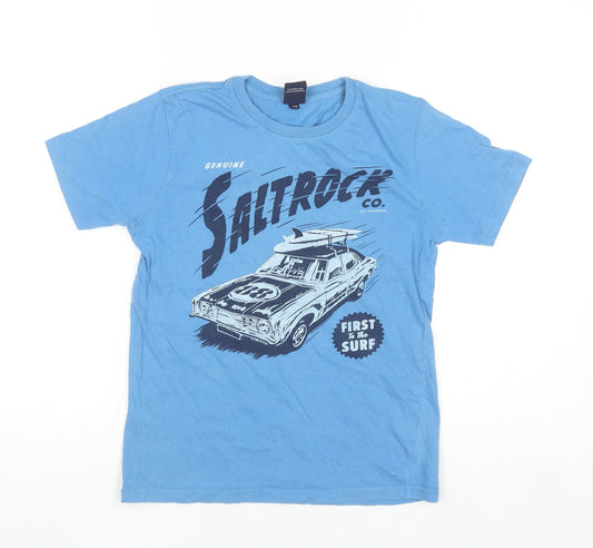 Saltrock Boys Blue Surf Car Graphic Cotton T-Shirt 7-8 Years