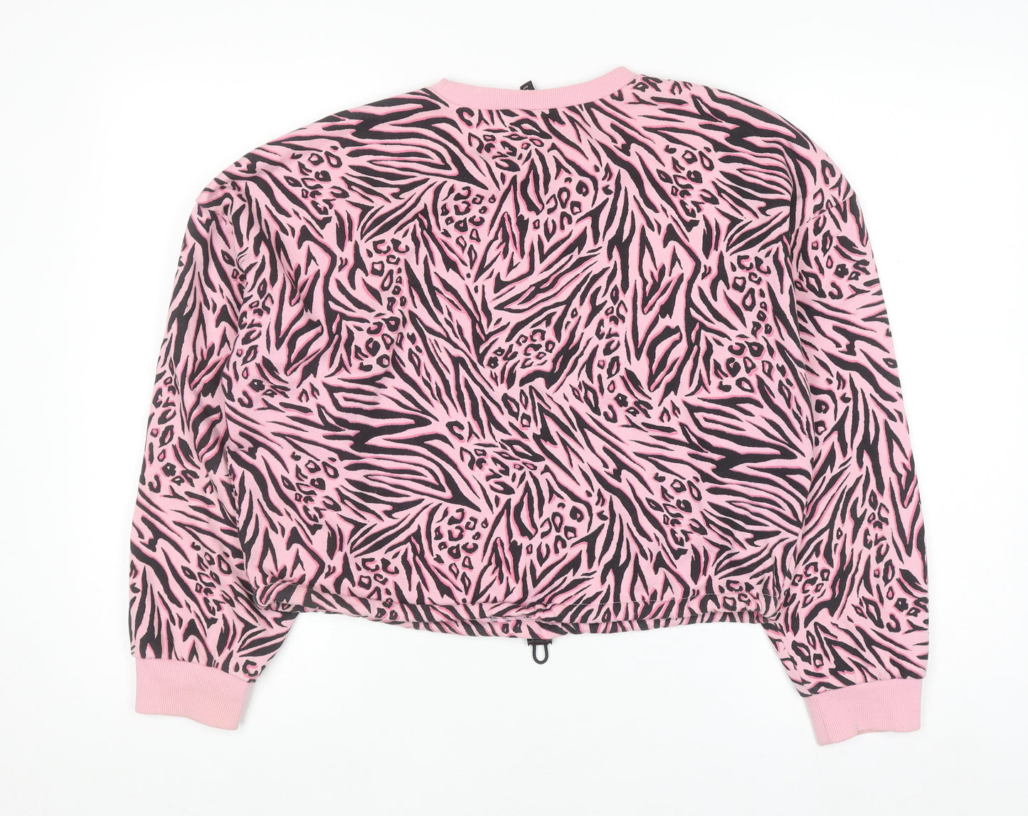 H&M Divided Womens Pink Animal Print Pullover Sweatshirt Size S