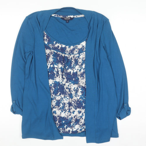Maine New England Women's Blue Floral Tunic Top Size 12
