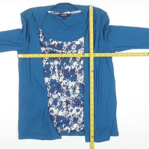 Maine New England Women's Blue Floral Tunic Top Size 12