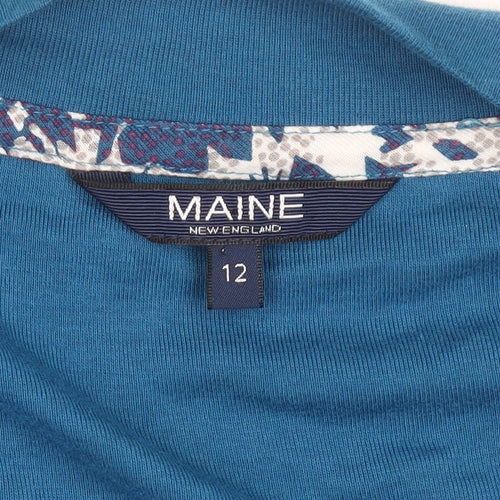 Maine New England Women's Blue Floral Tunic Top Size 12