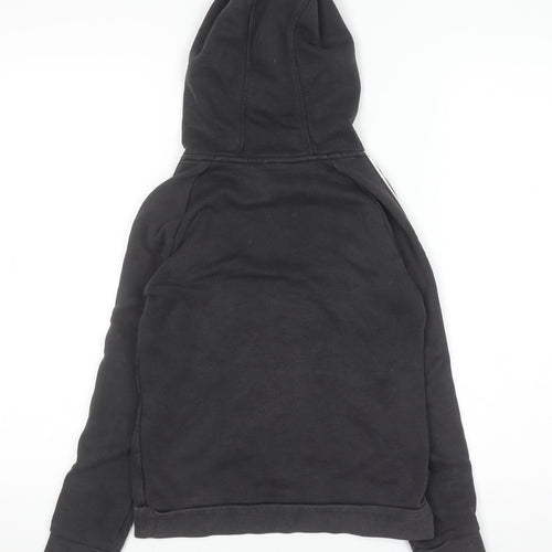 Adidas Boys Black Pullover Hoodie 9-10 Years Cotton Blend Sportswear