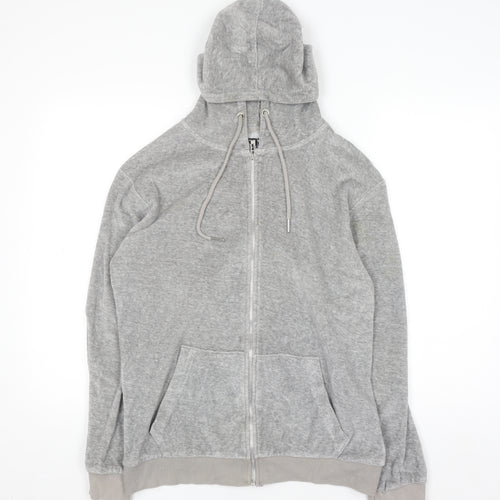 King Kouture Men's Grey Full Zip Hoodie Size M Cotton