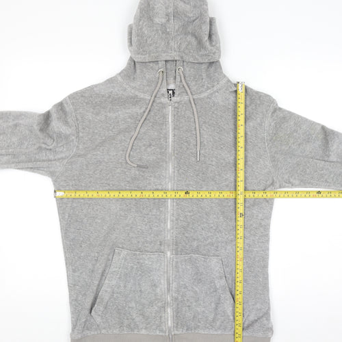 King Kouture Men's Grey Full Zip Hoodie Size M Cotton