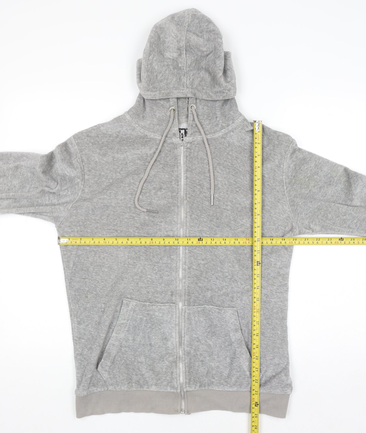 King Kouture Men's Grey Full Zip Hoodie Size M Cotton