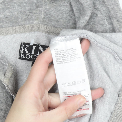 King Kouture Men's Grey Full Zip Hoodie Size M Cotton