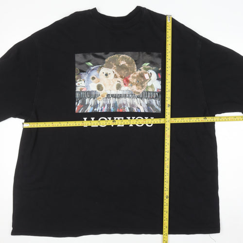 Little Sunny Bite Women's Black Love Graphic T-Shirt M Relaxed Fit