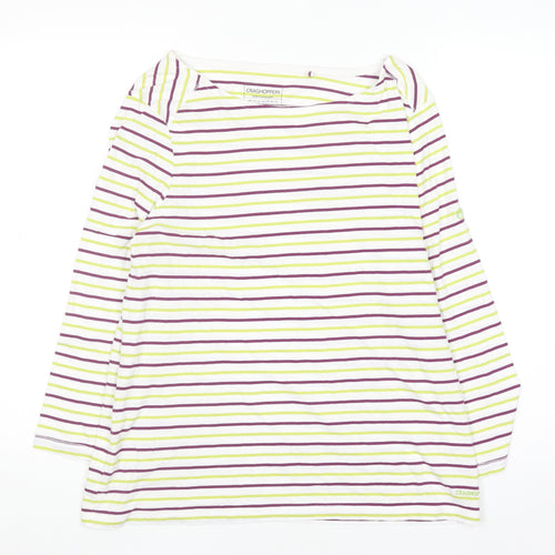 Craghoppers Women's Multicoloured Stripe Long Sleeve Cotton Top Size 16