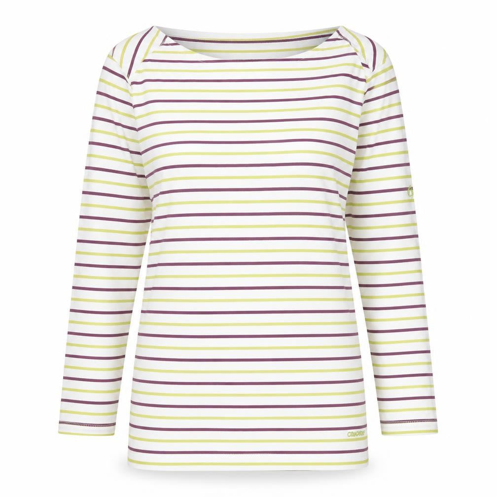 Front view of Craghoppers Women's Multicoloured Stripe Long Sleeve Cotton Top, size 16