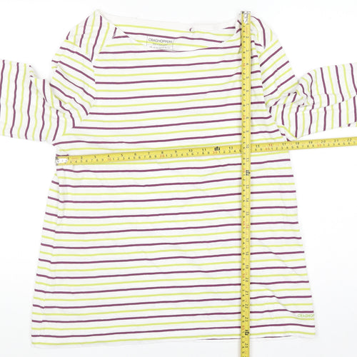 Craghoppers Women's Multicoloured Stripe Long Sleeve Cotton Top Size 16