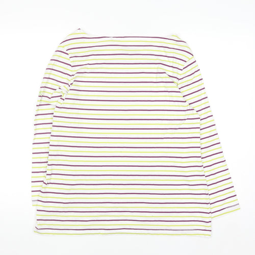 Craghoppers Women's Multicoloured Stripe Long Sleeve Cotton Top Size 16