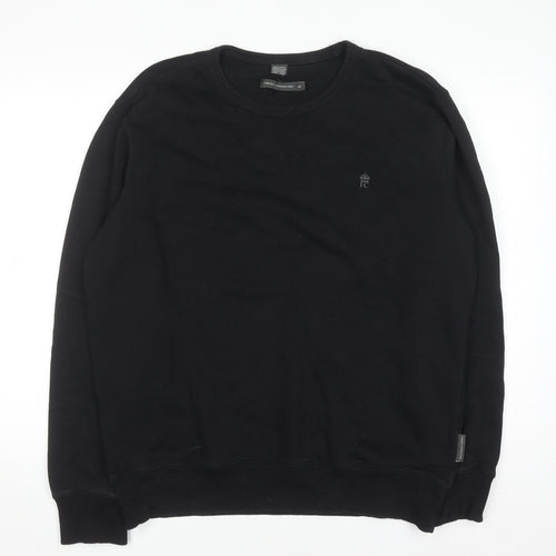 French Connection Men's Black XL Crew Neck Pullover Sweatshirt