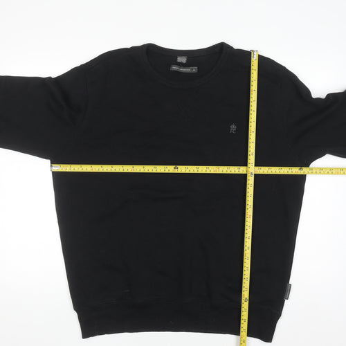 French Connection Men's Black XL Crew Neck Pullover Sweatshirt