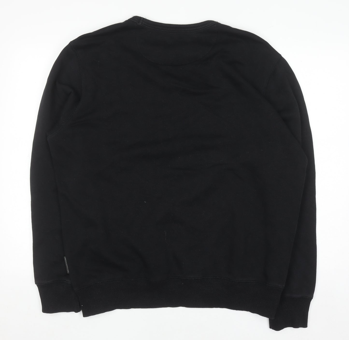 French Connection Men's Black XL Crew Neck Pullover Sweatshirt