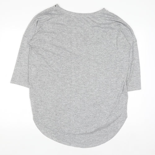 Matalan Women's Grey Beaded Boat Neck 3/4 Sleeve Jersey Top Size L