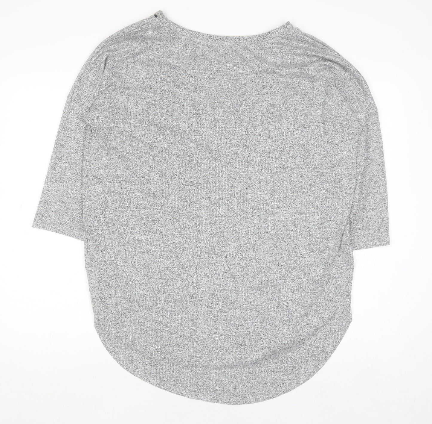 Matalan Women's Grey Beaded Boat Neck 3/4 Sleeve Jersey Top Size L
