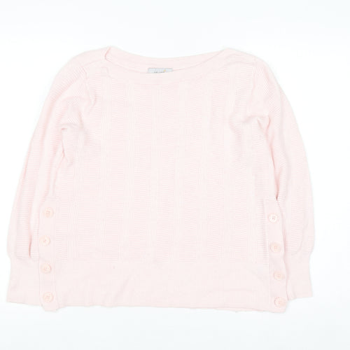 Marks and Spencer Per Una Women’s Pink Knit Button Jumper Size 12