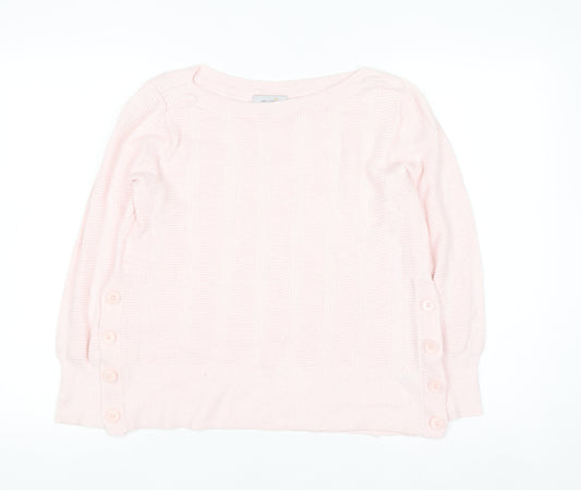 Marks and Spencer Per Una Women’s Pink Knit Button Jumper Size 12
