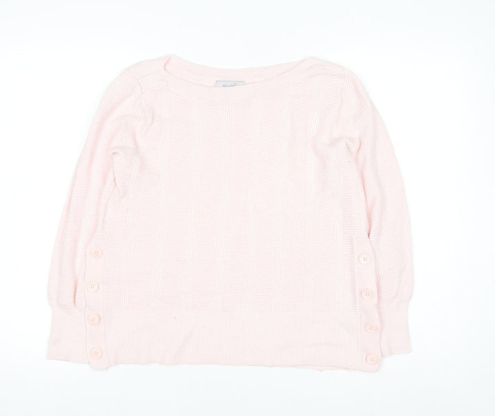 Marks and Spencer Per Una Women’s Pink Knit Button Jumper Size 12