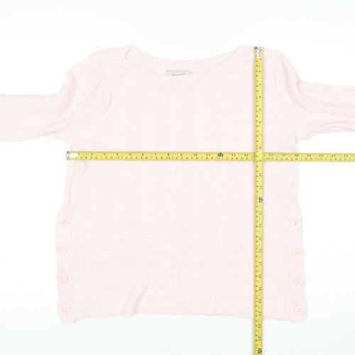 Marks and Spencer Per Una Women’s Pink Knit Button Jumper Size 12