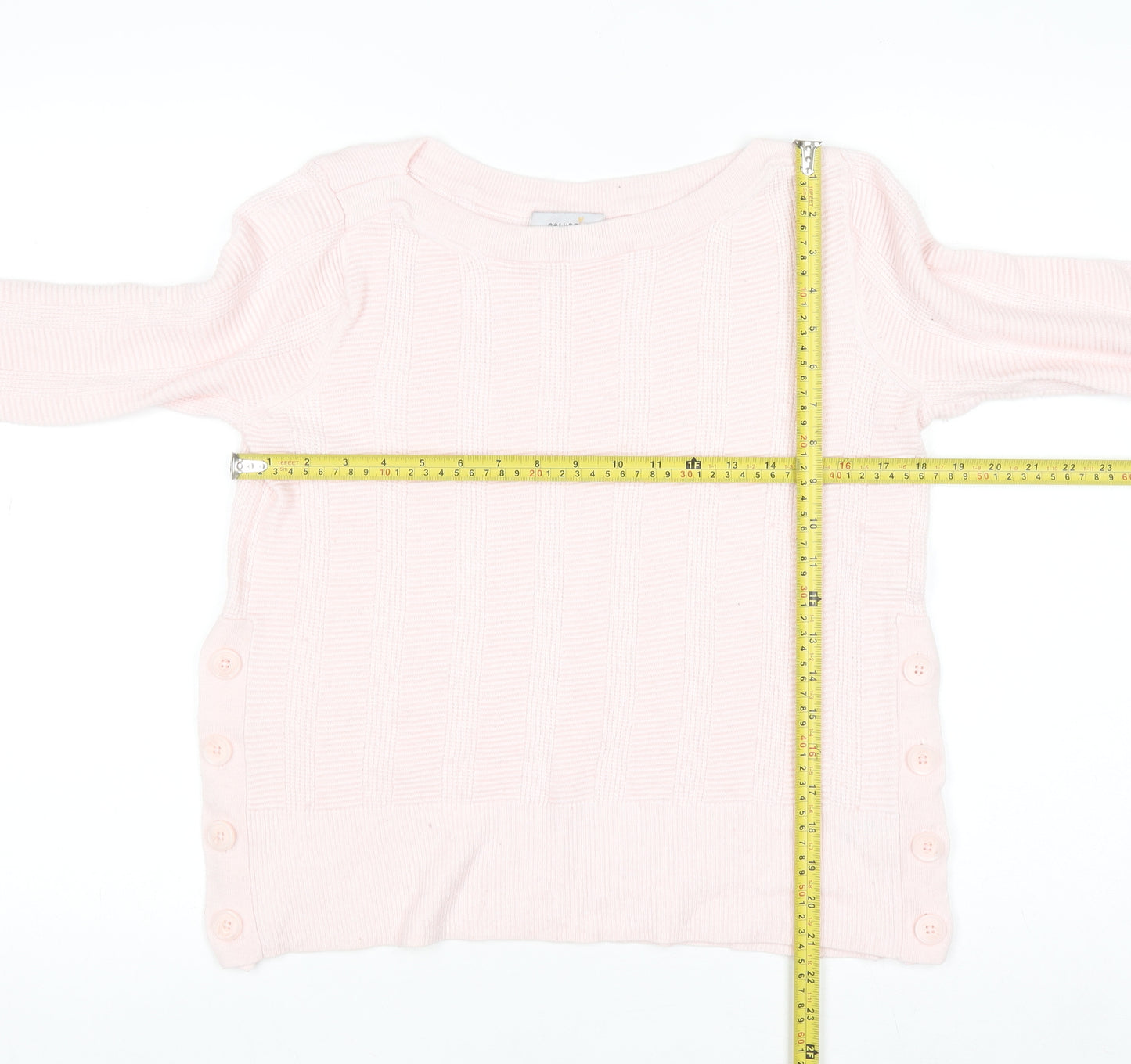 Marks and Spencer Per Una Women’s Pink Knit Button Jumper Size 12