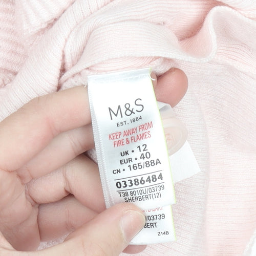 Marks and Spencer Per Una Women’s Pink Knit Button Jumper Size 12