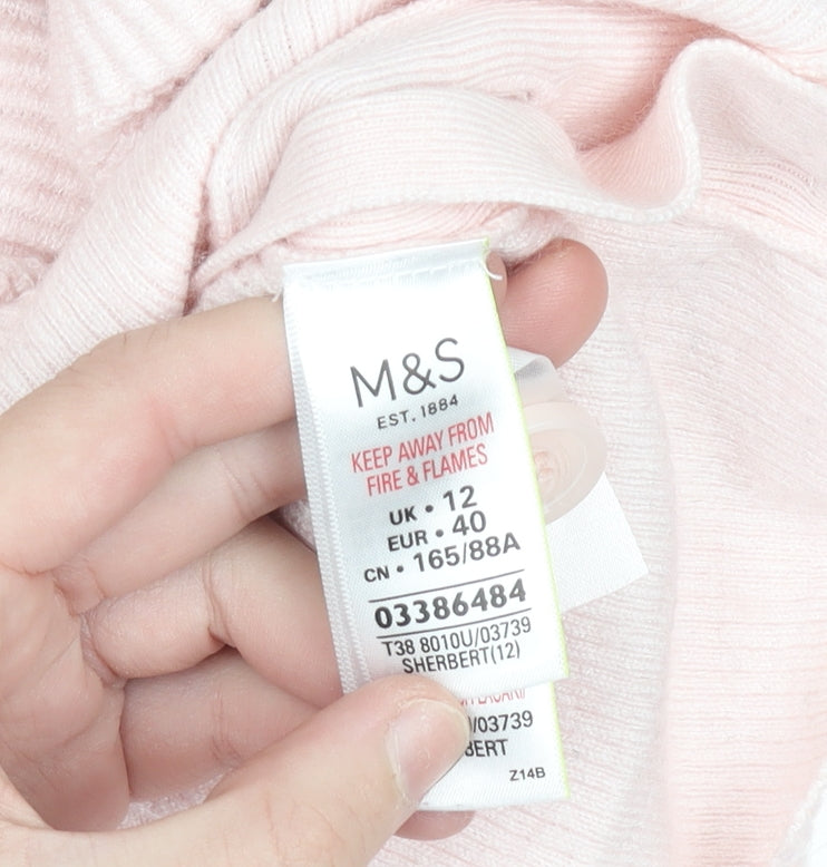 Marks and Spencer Per Una Women’s Pink Knit Button Jumper Size 12
