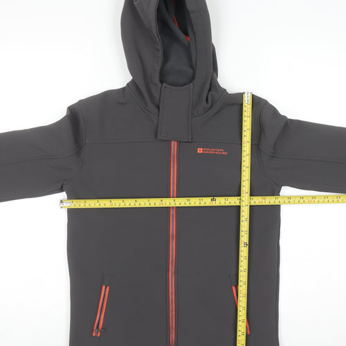 Mountain Warehouse Boys Grey Soft Shell Hooded Jacket 11-12 Years Windproof