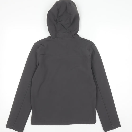 Mountain Warehouse Boys Grey Soft Shell Hooded Jacket 11-12 Years Windproof