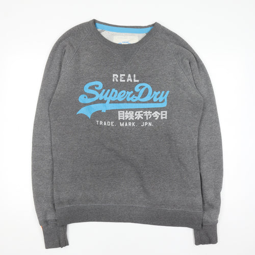 Superdry Mens Grey L Pullover Graphic Logo Sweatshirt