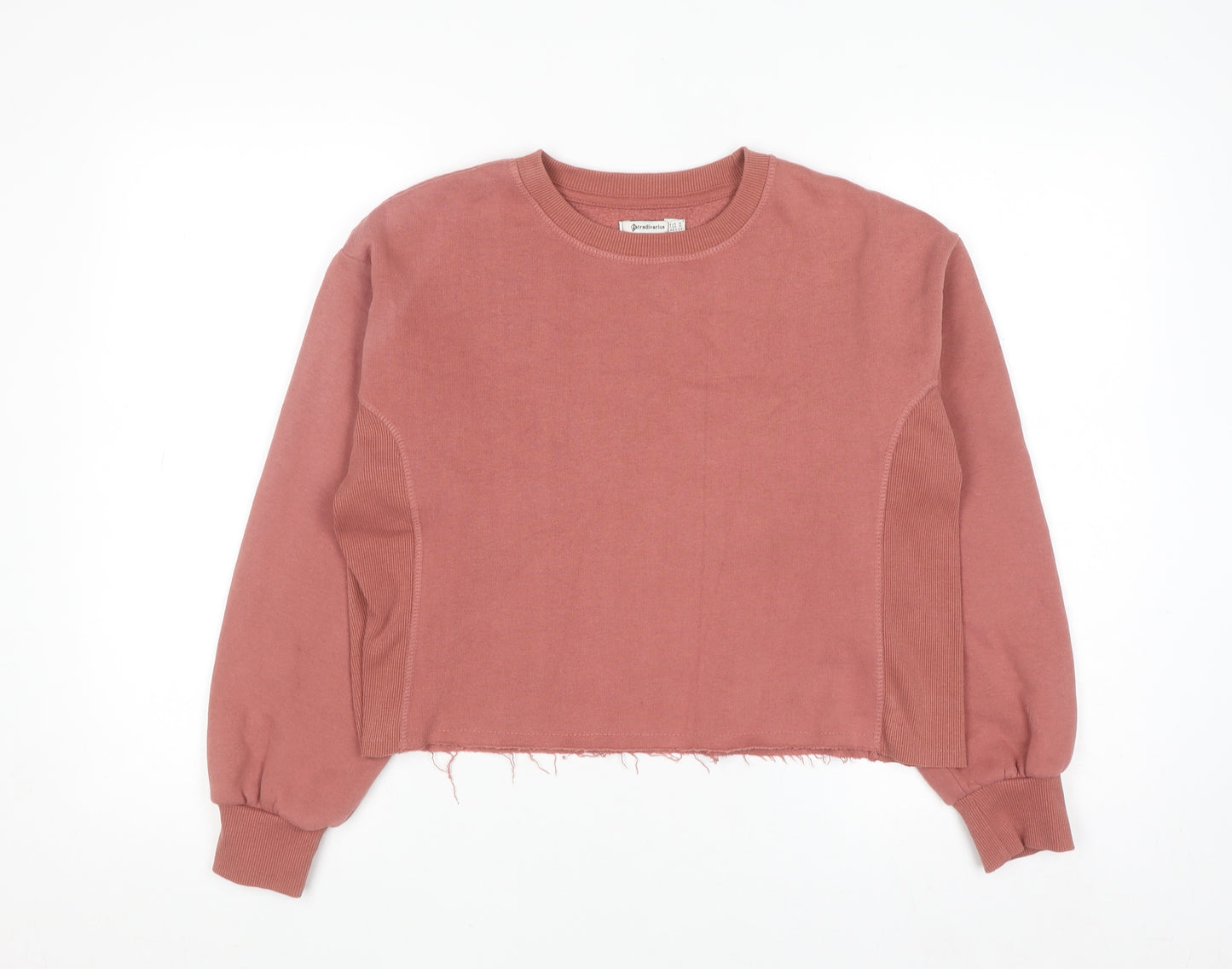 Stradivarius Womens Pink Cropped Pullover Sweatshirt M