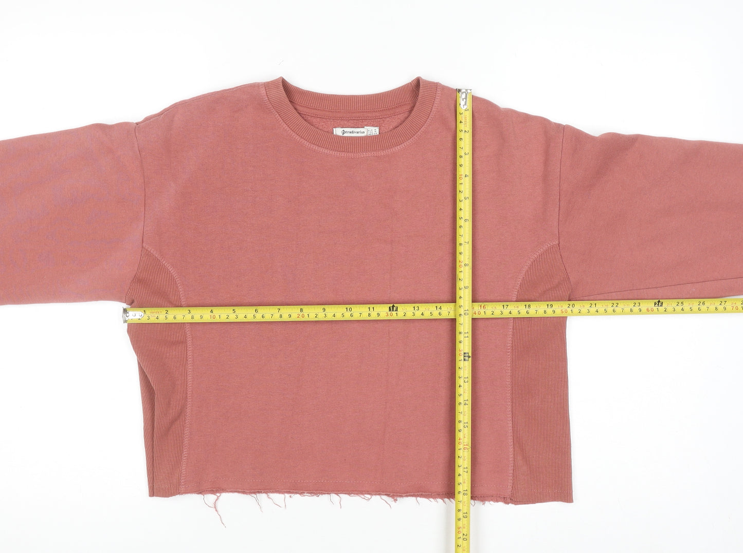 Stradivarius Womens Pink Cropped Pullover Sweatshirt M