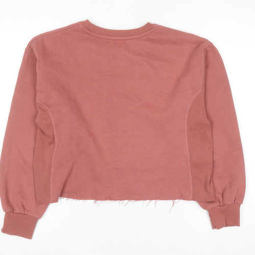 Stradivarius Womens Pink Cropped Pullover Sweatshirt M