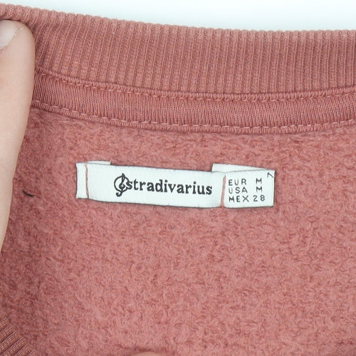 Stradivarius Womens Pink Cropped Pullover Sweatshirt M