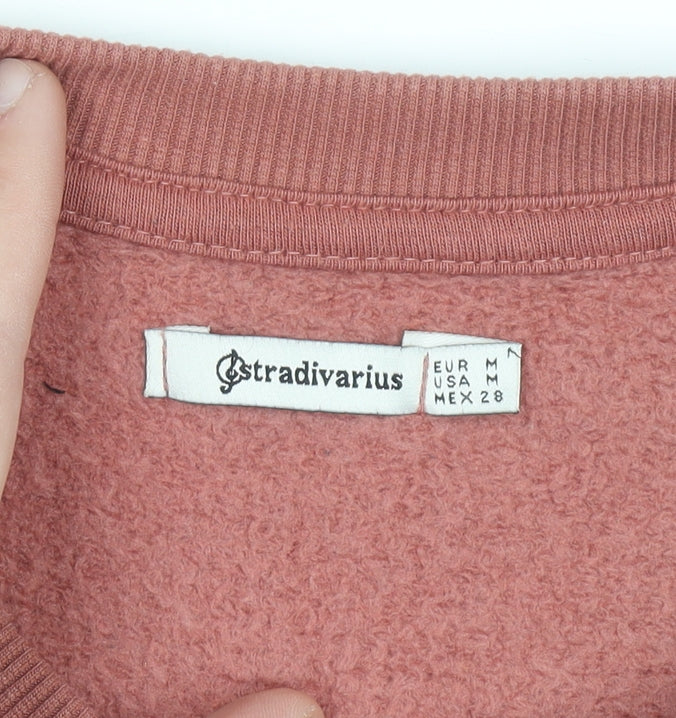 Stradivarius Womens Pink Cropped Pullover Sweatshirt M