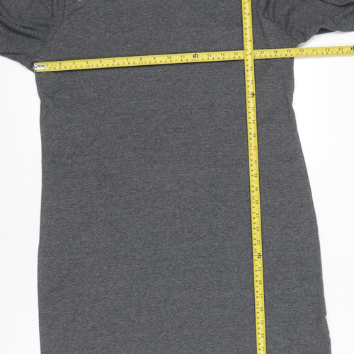 Marks and Spencer Women Grey Size 18 Shift Jersey Zip Detail Dress