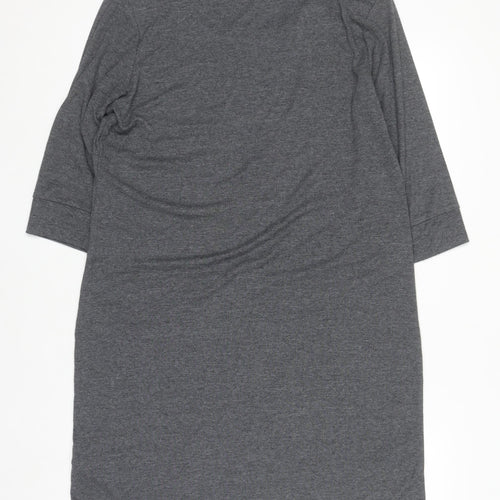 Marks and Spencer Women Grey Size 18 Shift Jersey Zip Detail Dress