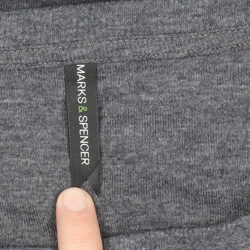 Marks and Spencer Women Grey Size 18 Shift Jersey Zip Detail Dress