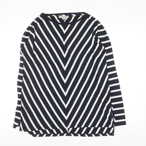 Hobbs Women’s Black White Stripe Long Sleeve Jersey T-Shirt Size S