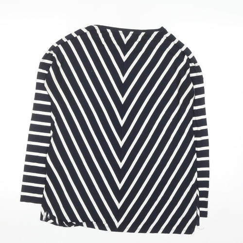 Hobbs Women’s Black White Stripe Long Sleeve Jersey T-Shirt Size S