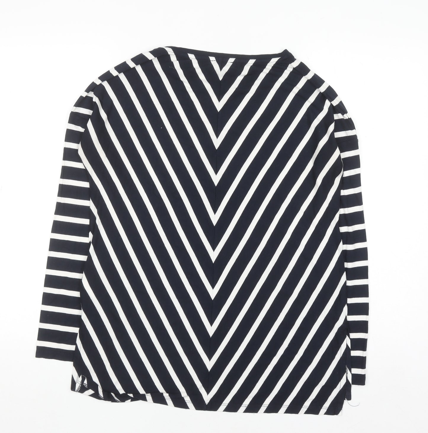 Hobbs Women’s Black White Stripe Long Sleeve Jersey T-Shirt Size S