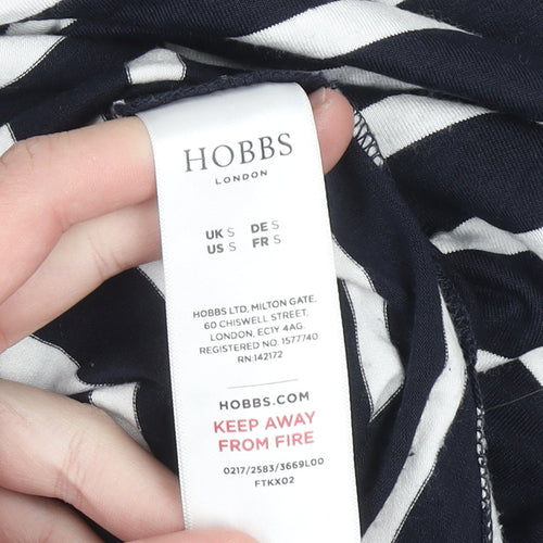 Hobbs Women’s Black White Stripe Long Sleeve Jersey T-Shirt Size S
