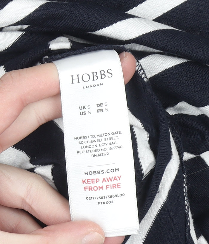 Hobbs Women’s Black White Stripe Long Sleeve Jersey T-Shirt Size S