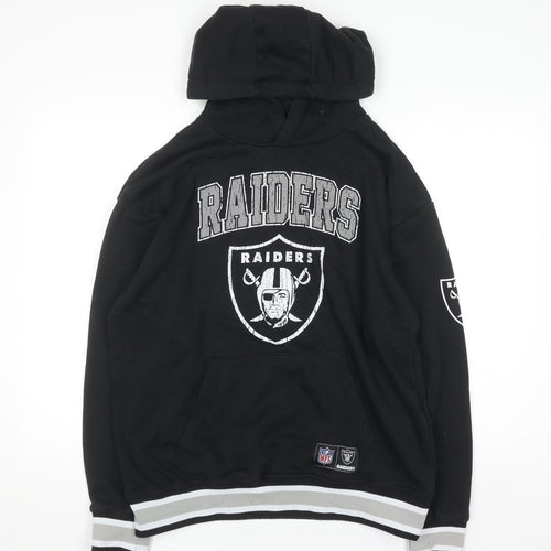 Primark Men’s Black Raiders Pullover Hoodie Size M NFL Graphic Fleece