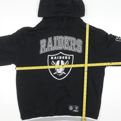 Primark Men’s Black Raiders Pullover Hoodie Size M NFL Graphic Fleece