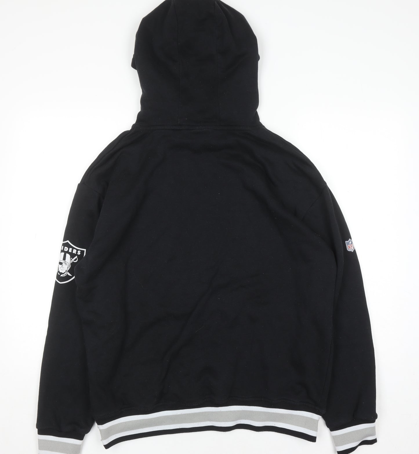 Primark Men’s Black Raiders Pullover Hoodie Size M NFL Graphic Fleece