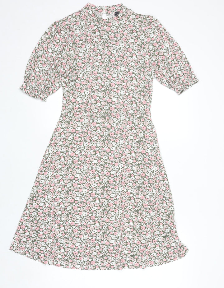 Marks and Spencer Women’s Multicoloured Floral A-Line Knee Length Dress Size 8