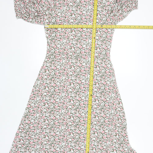 Marks and Spencer Women’s Multicoloured Floral A-Line Knee Length Dress Size 8