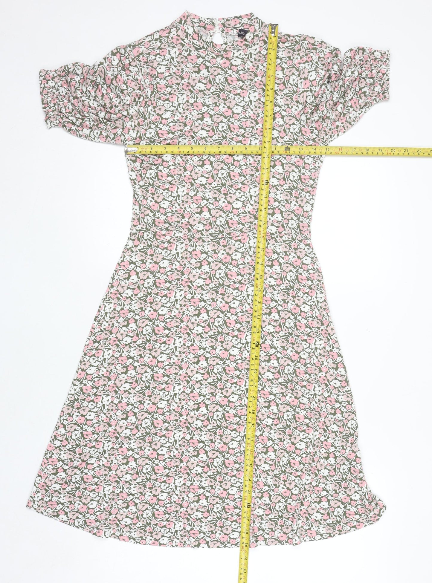 Marks and Spencer Women’s Multicoloured Floral A-Line Knee Length Dress Size 8